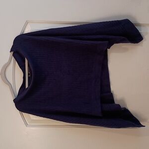 Elie Tahari 100% Cashmere Poncho Deep Navy Blue